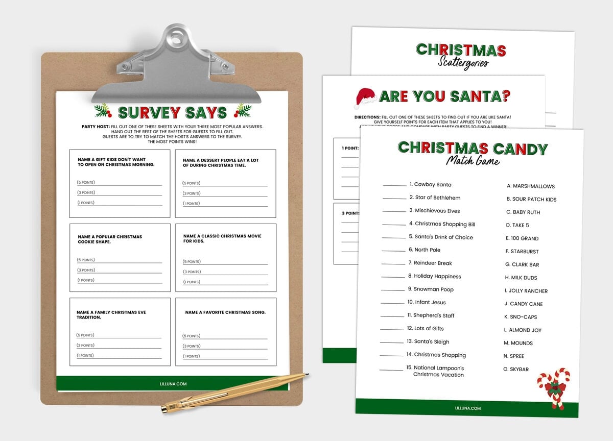 free printable christmas games {4 freebies} | lil' luna